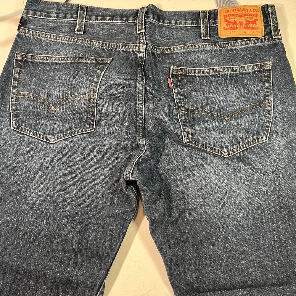 Levi's 527 Boot Cut Jeans Men's Size 38x30 Blue Denim Medium Wash Cotton Cowboy